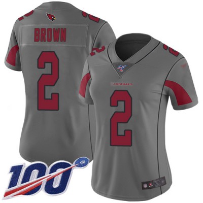 Nike Arizona Cardinals #2 Marquise Brown Silver Women's Stitched NFL Limited Inverted Legend 100th Season Jersey